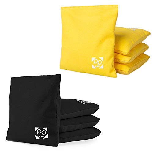 Play Platoon Professional Cornhole Bags – All-Weather, Two-Sided, 8-Pack (4 Yellow & 4 Black)