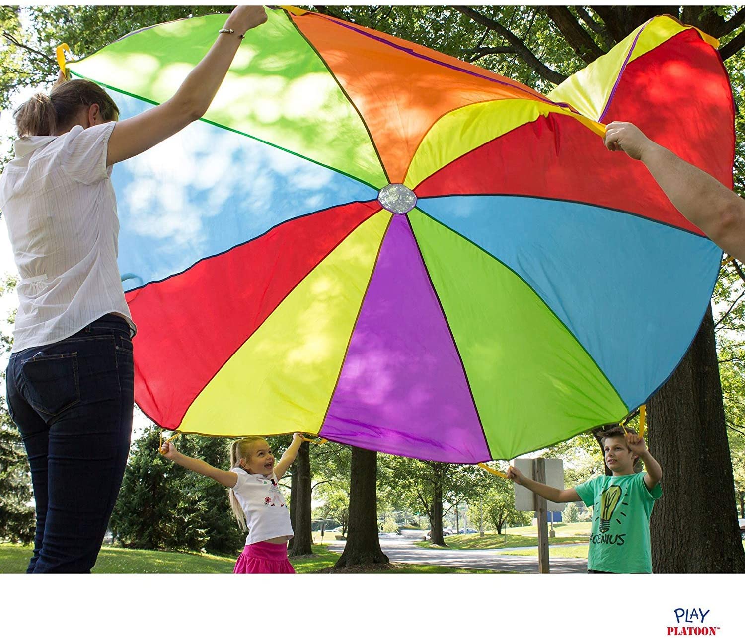 10 Foot Play Parachute with 10 Handles Multicolored Parachute for Kids 6039154286149 eBay