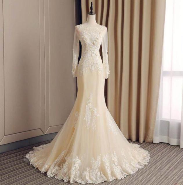 Gorgeous Long Sleeve Mermaid Wedding Dress