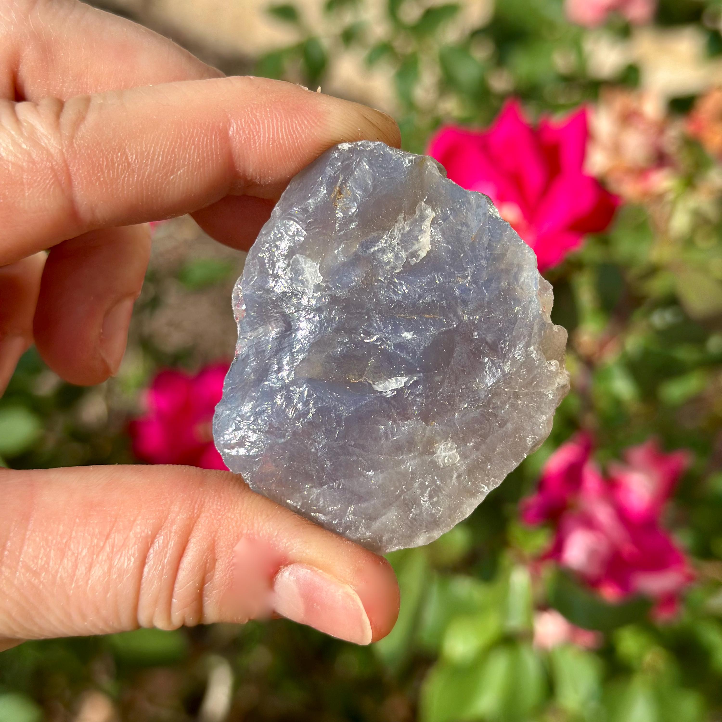 Raw Blue Rose Quartz (A Grade), Natural Blue Rose Quartz from Madagascar