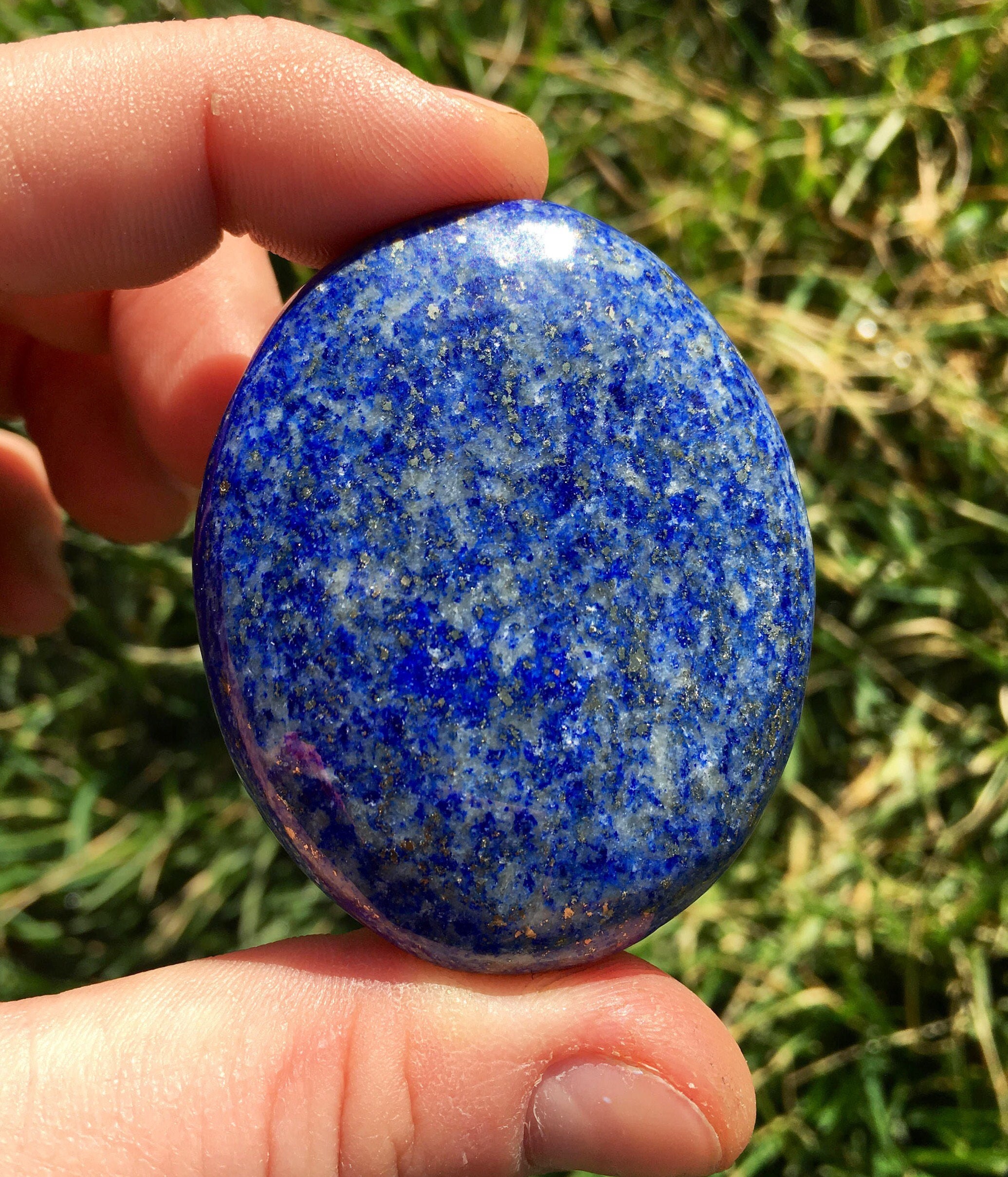 Lapis Lazuli Palm Stone, Natural Lapis Lazuli from Pakistan