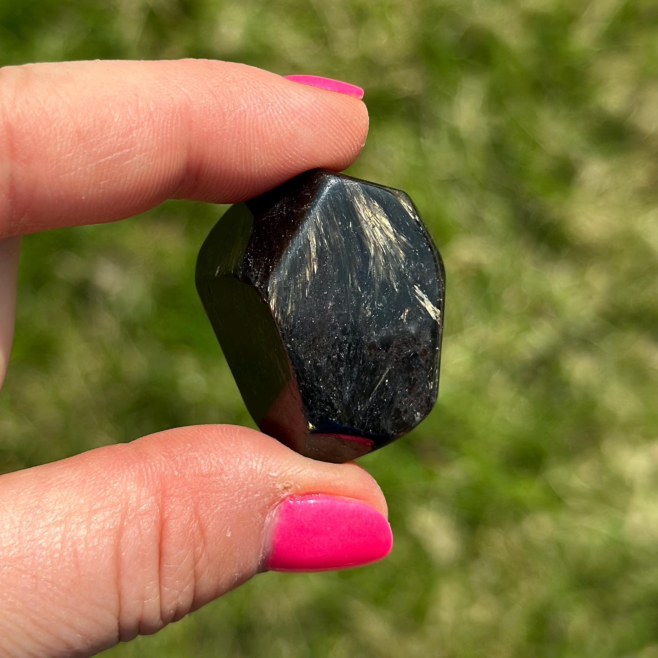 Arfvedsonite Free Form Stone, Natural Arfvedsonite from Canada