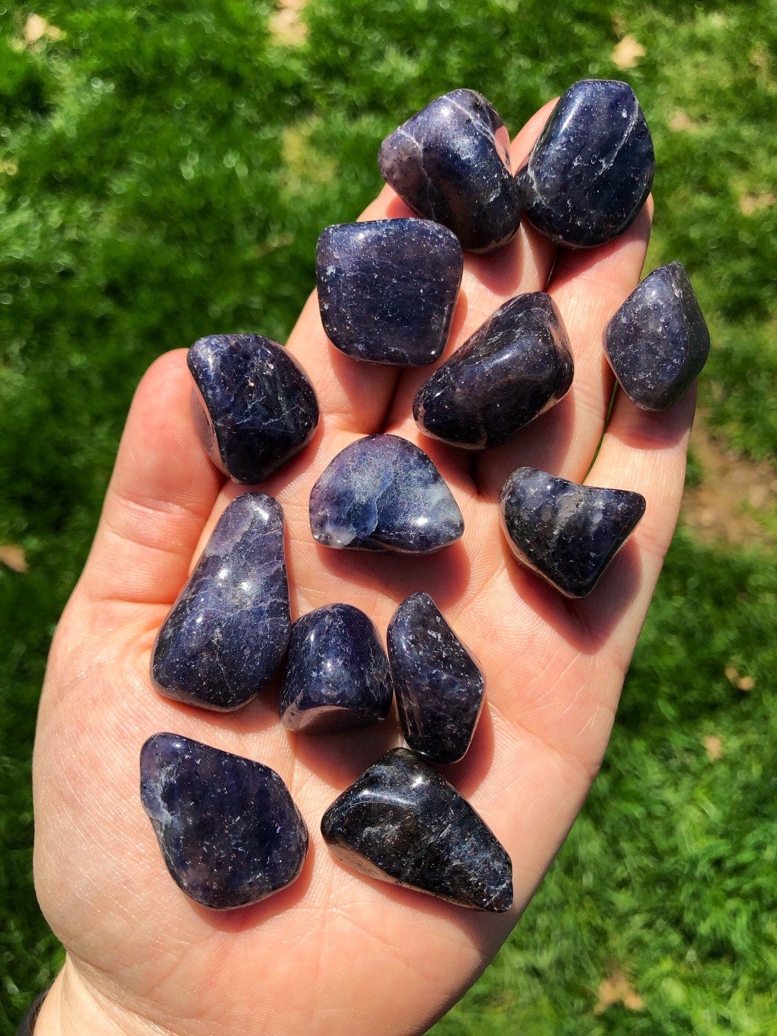 Iolite Tumbled Stone (A Grade) Cordierite Polished Natural Iolite from India