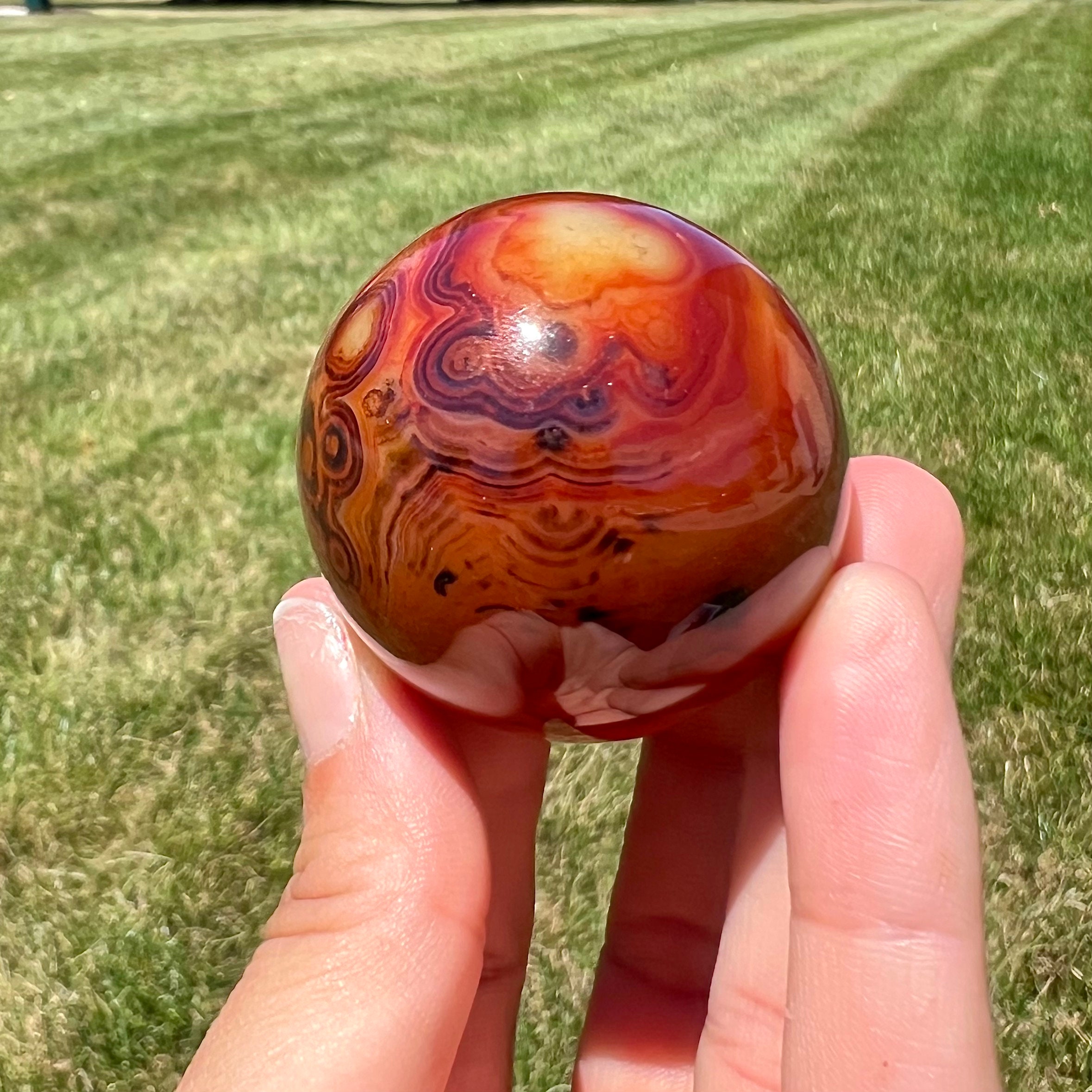 Sardonyx Kugel, natürliche Sardonyx aus Sri Lanka - Bild 15 von 50