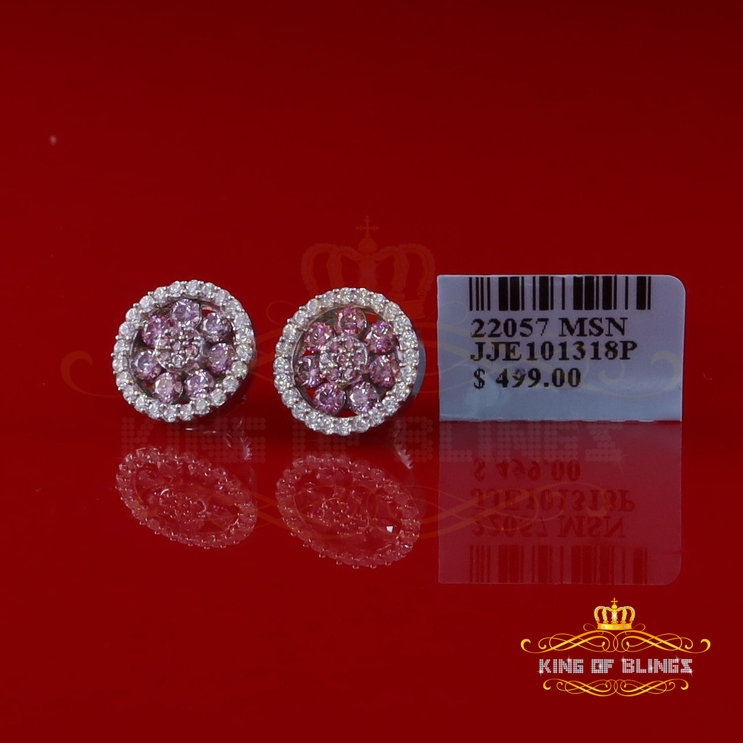 925 Silber weiße 1,50ct VVS 'D' rosa Moissanit runde Herren/Damen Ohrstecker - Bild 8 von 12