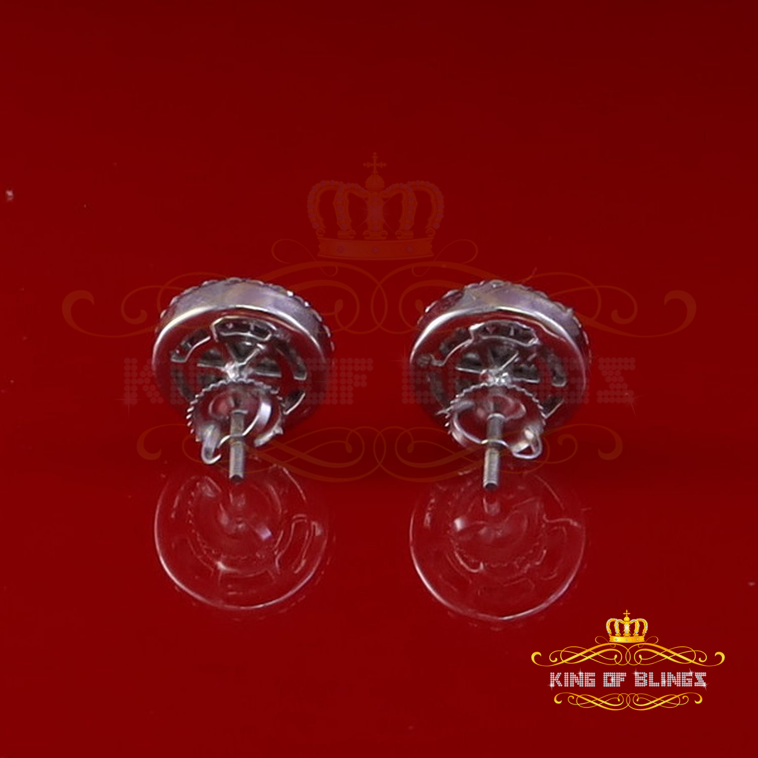 925 Silber weiße 1,50ct VVS 'D' rosa Moissanit runde Herren/Damen Ohrstecker - Bild 3 von 12