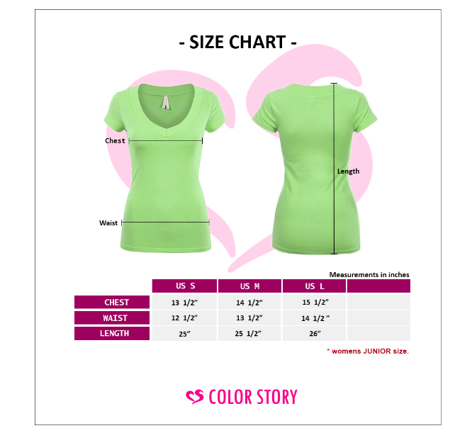 Color Story Ladies Wide Band V-Neck Fitted Capsleeve Tee Tshirt #1527