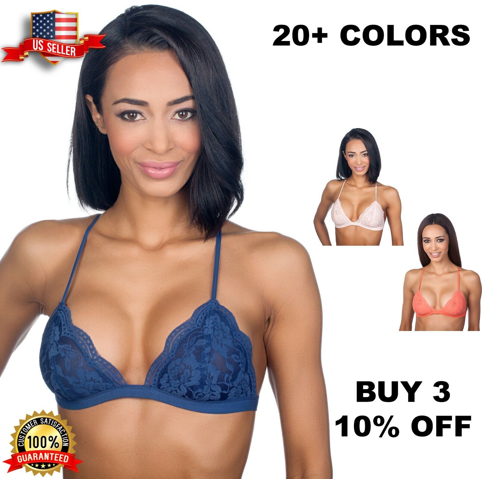 Honeydew Intimates Delicate Floral Lace Triangle Wirefree Crop Top Bralette Bra