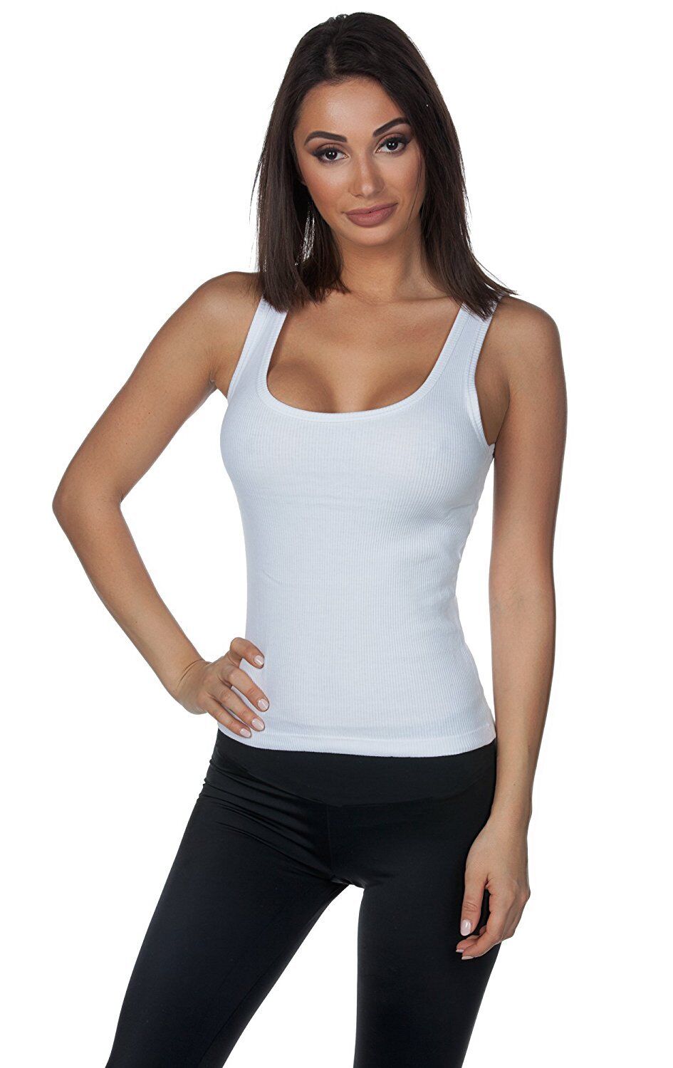 Hering High-back Basic Ribbed Sexy 100% Cotton Scoop Neck Casual