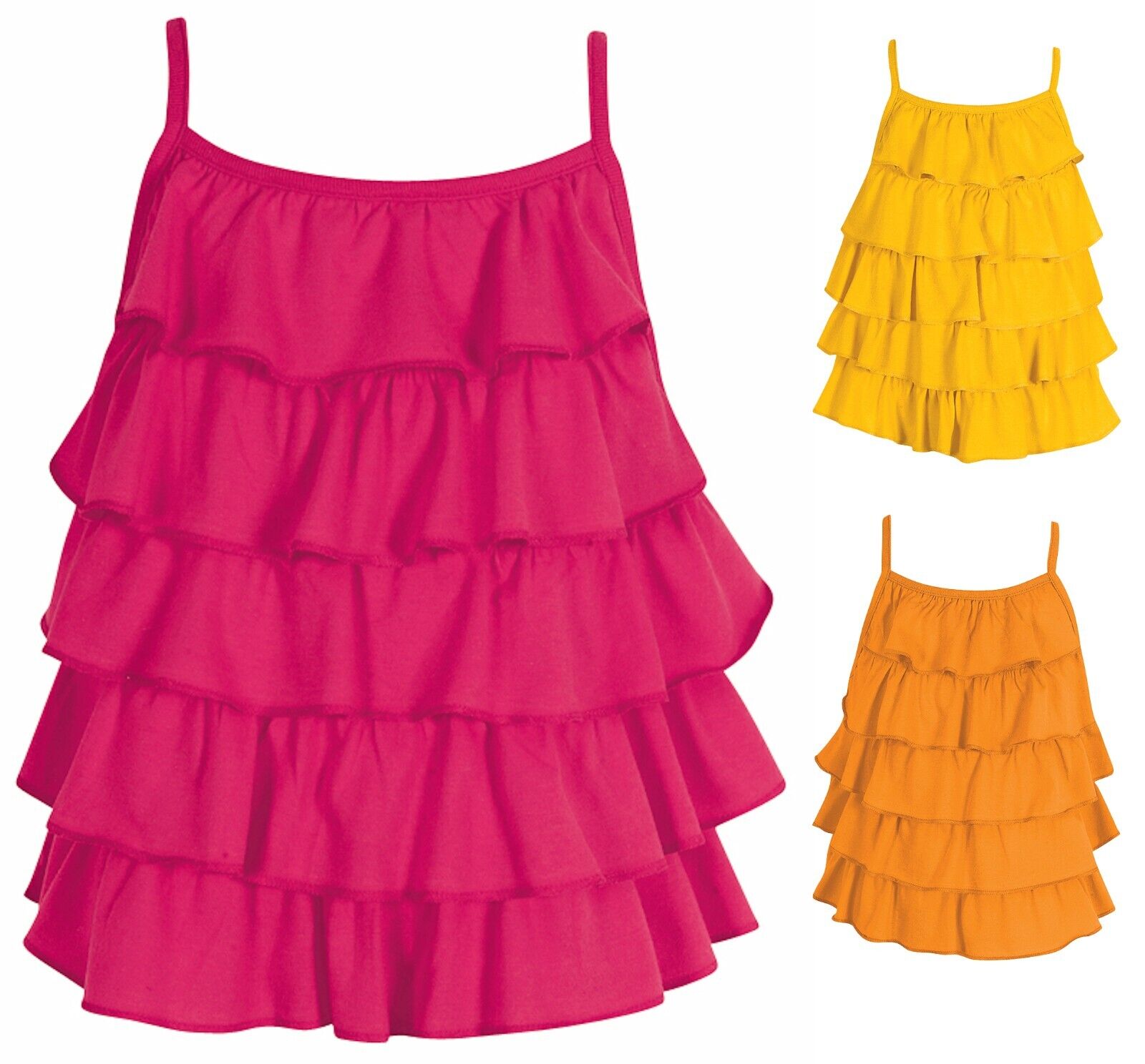 Kid Girl's Bubble Ruffle Tier Summer Crop Top 27VX