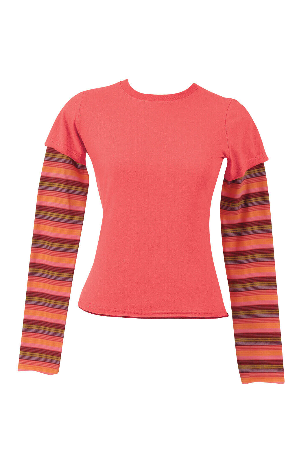 Hering Womens Long Sleeve Contrast Sleeve Stripe Top 64EB