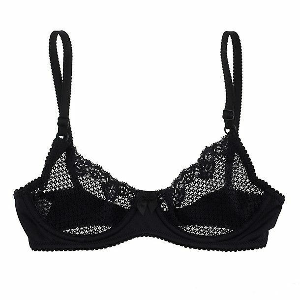 Timpa Duet Lace Underwire Sheer Demi Bra Style 16449