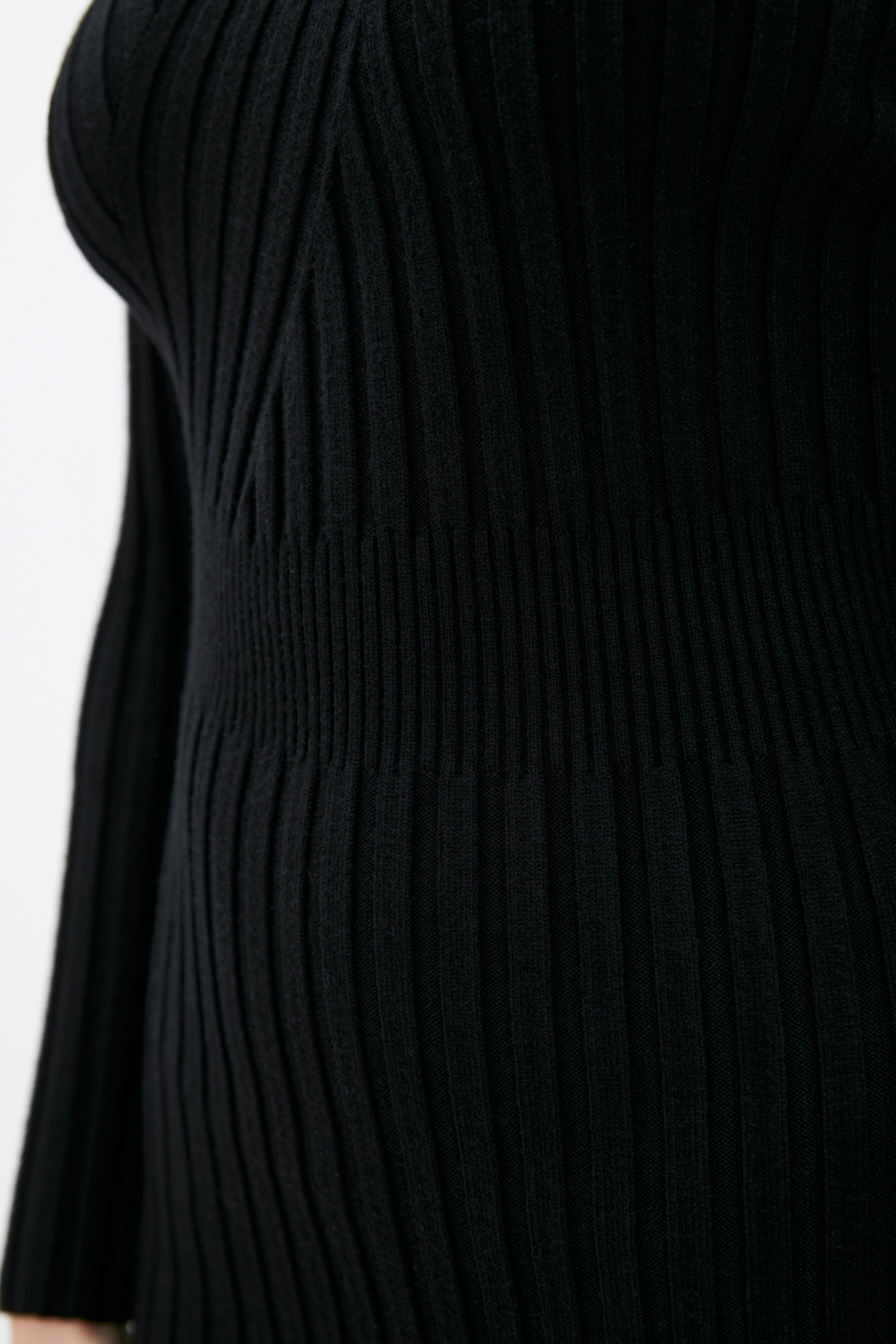 Dasti Strickkleid gerippt Bodycon Midi Pullover V-Ausschnitt schmale Weste Stretch Neckholder - Bild 12 von 26