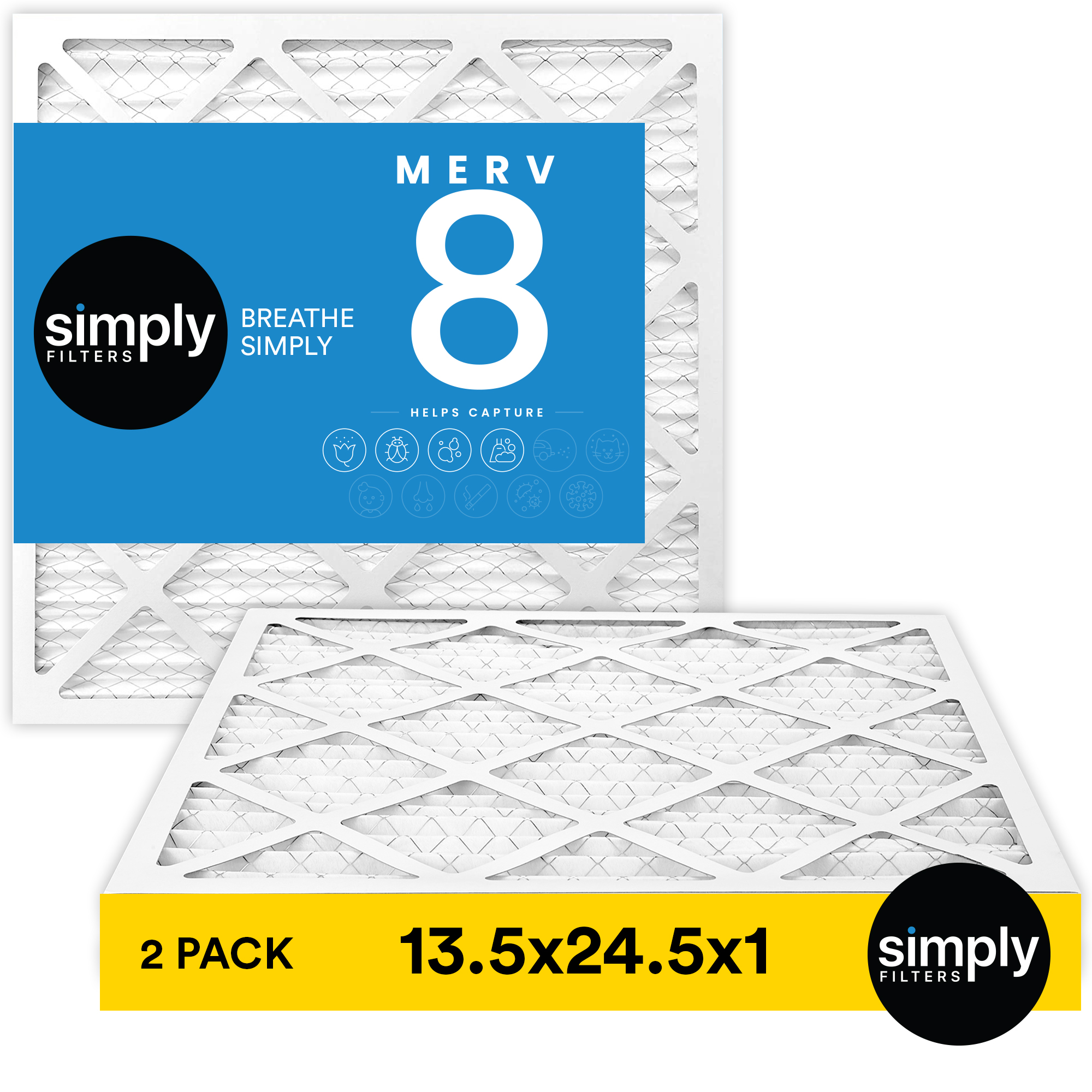 Simply Filters 13.5x24.5x1 MERV 8, MPR 600, AC Furnace HVAC Air Filter - Picture 9 of 56