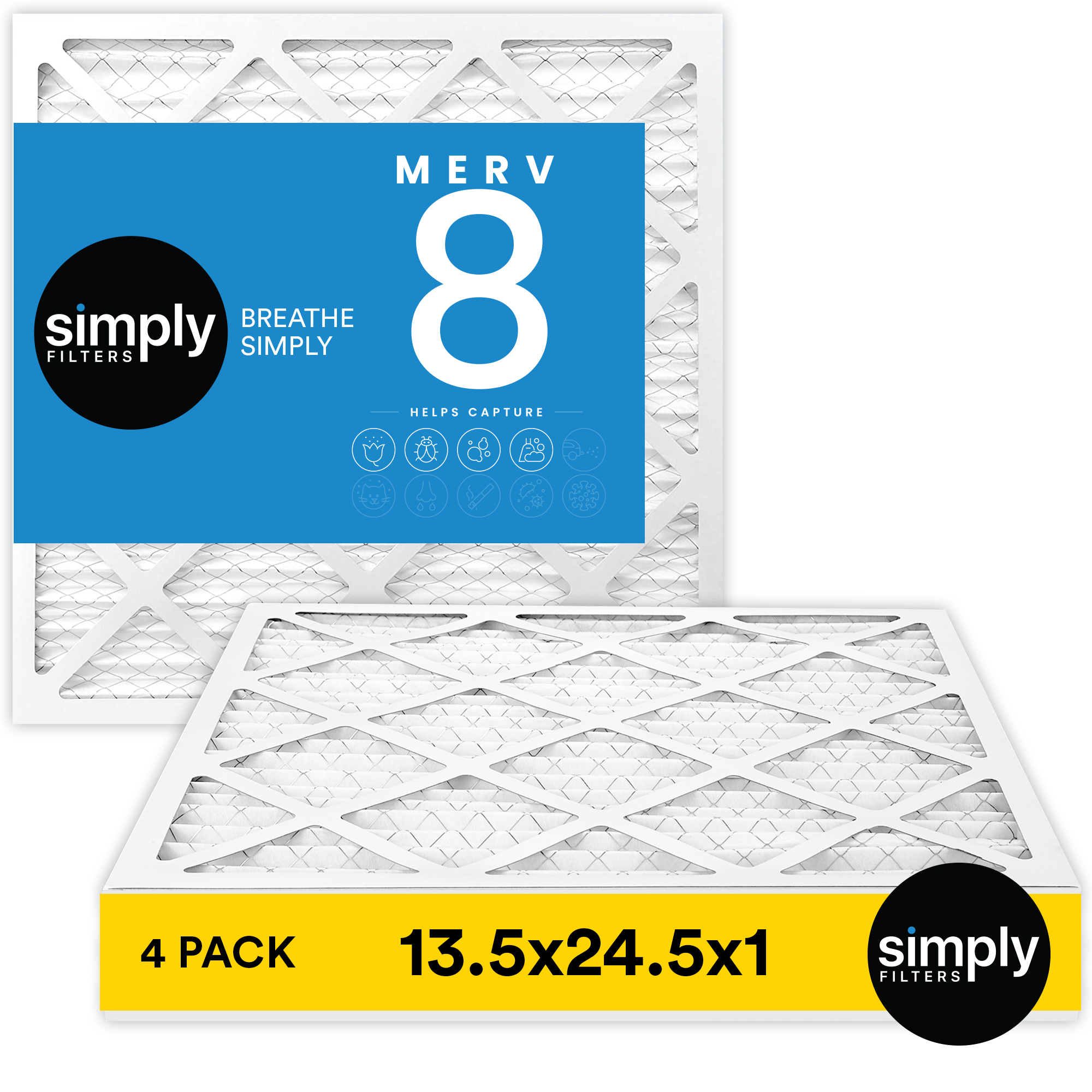 Simply Filters 13.5x24.5x1 MERV 8, MPR 600, AC Furnace HVAC Air Filter - Picture 17 of 56