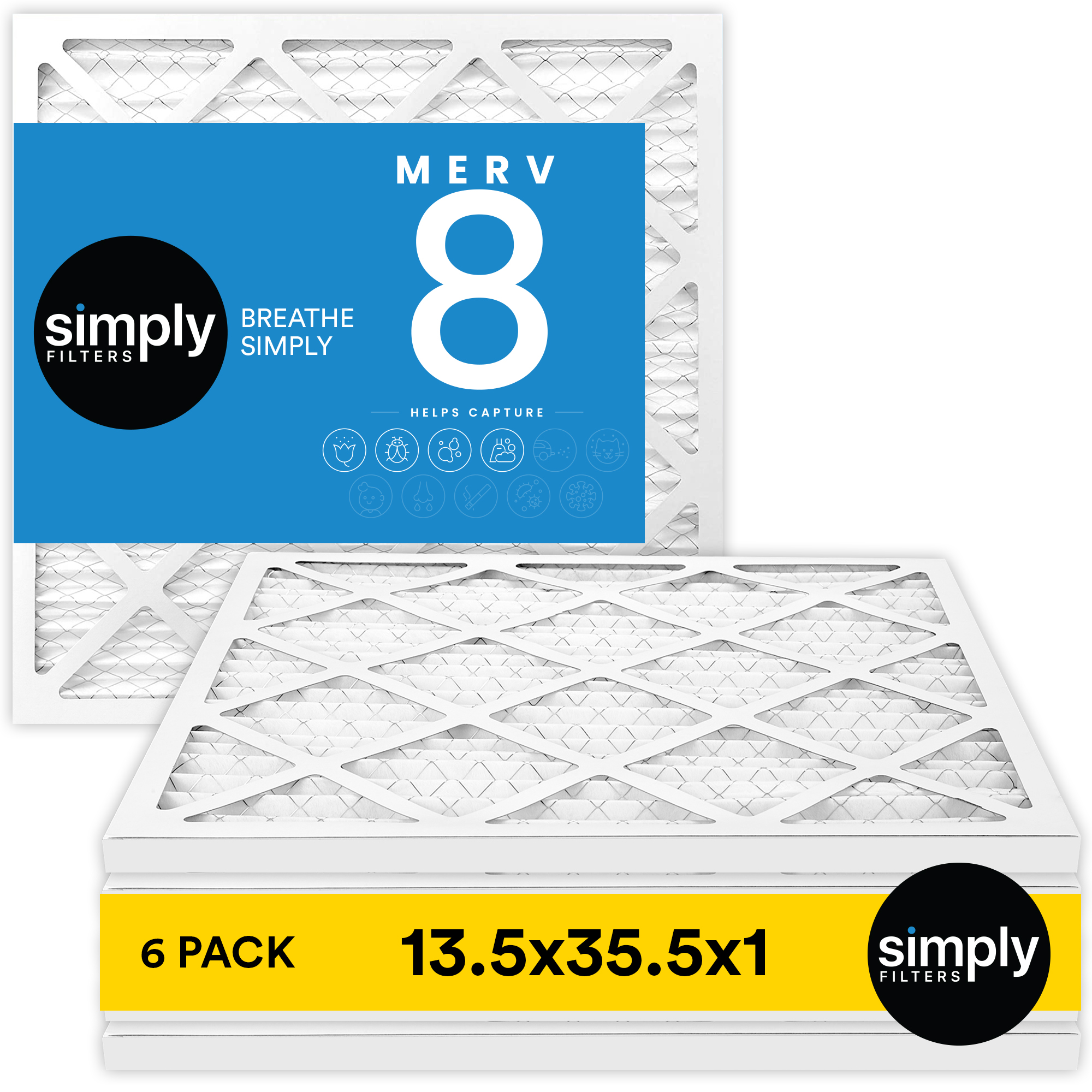 Simply Filters 13.5x35.5x1 MERV 8, MPR 600, AC Furnace HVAC Air Filter - Picture 25 of 56