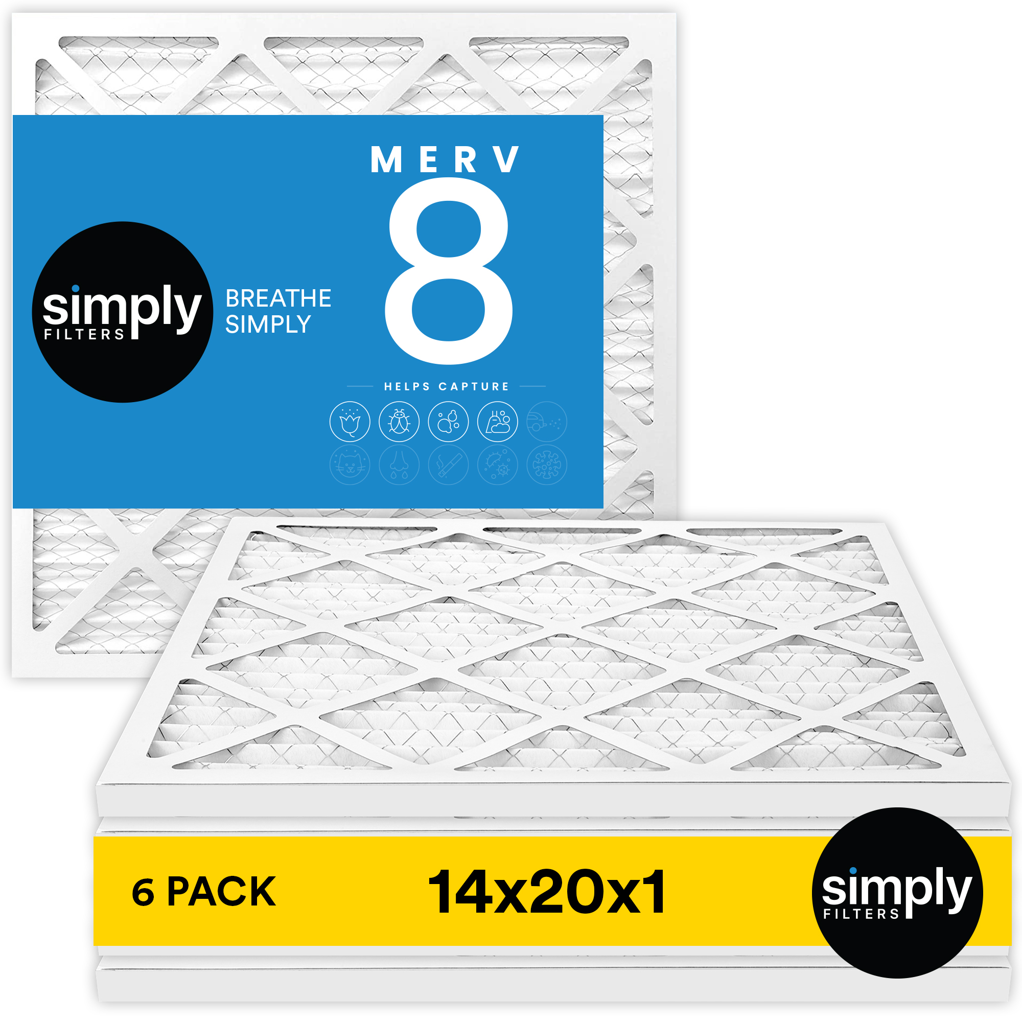Simply Filters 14x20x1 MERV 8, MPR 600, AC Furnace HVAC Air Filter - Picture 25 of 56