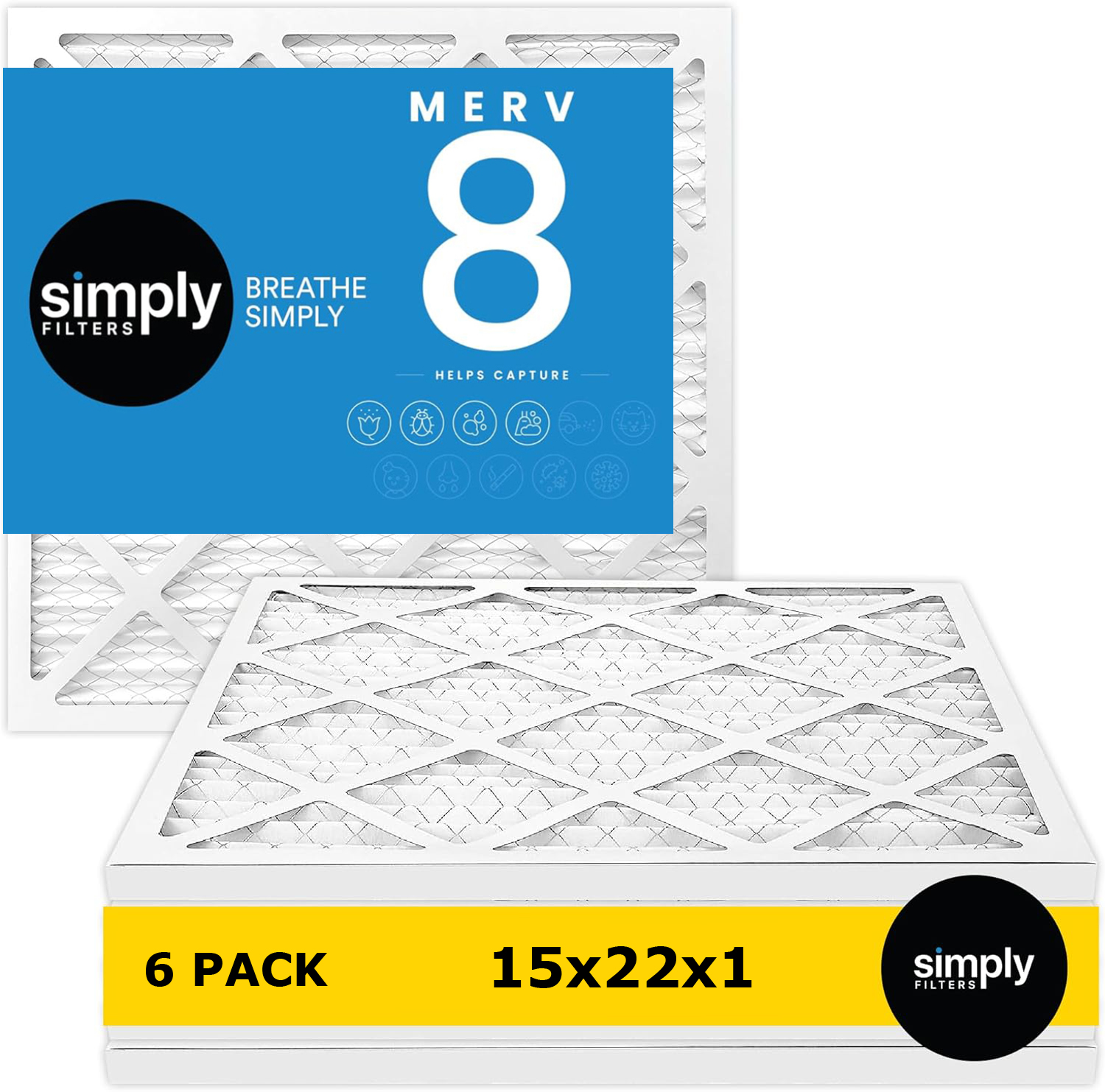 simply-filters-15x22x1-merv-8-mpr-600-ac-furnace-hvac-air-filter-ebay