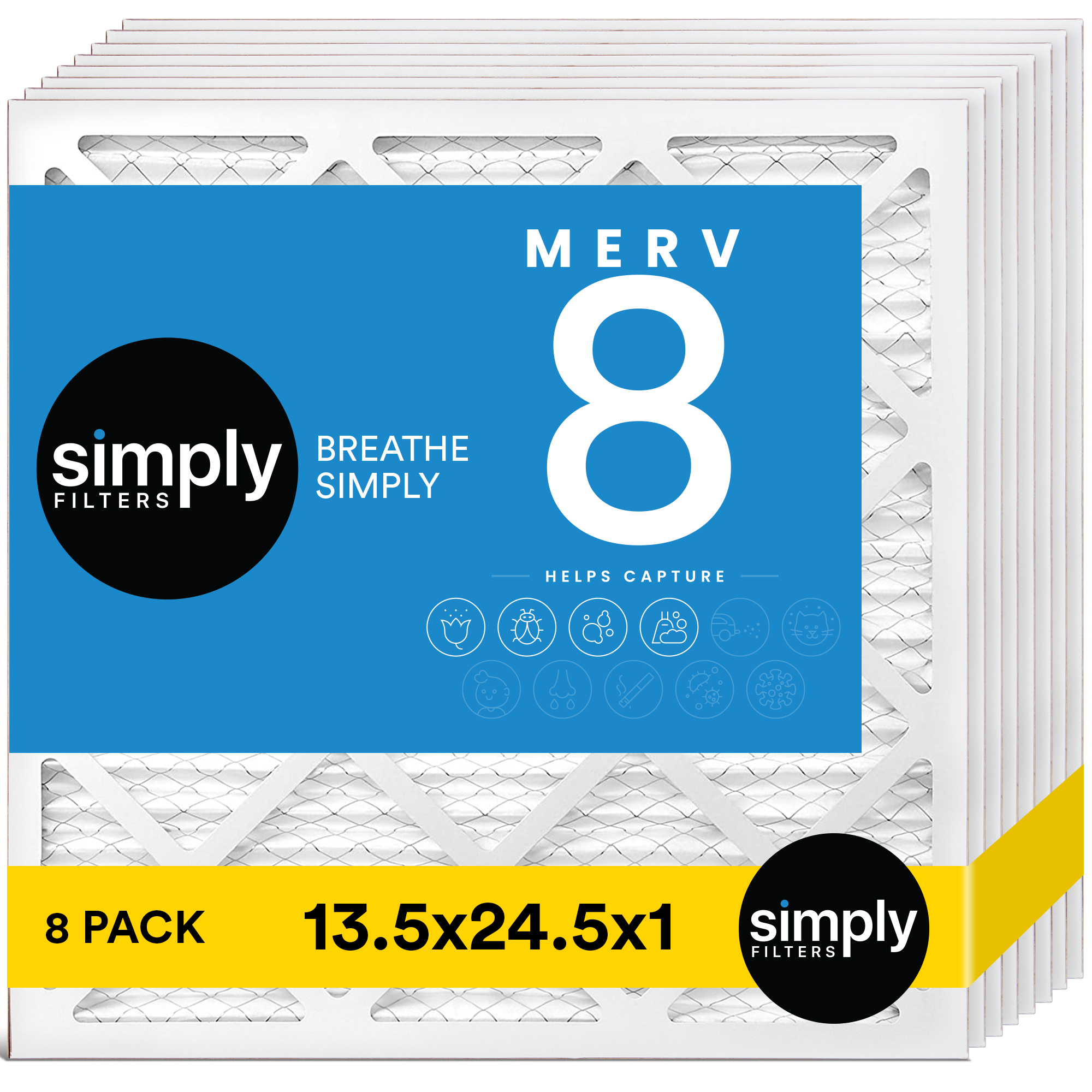 Simply Filters 13.5x24.5x1 MERV 8, MPR 600, AC Furnace HVAC Air Filter - Picture 33 of 56