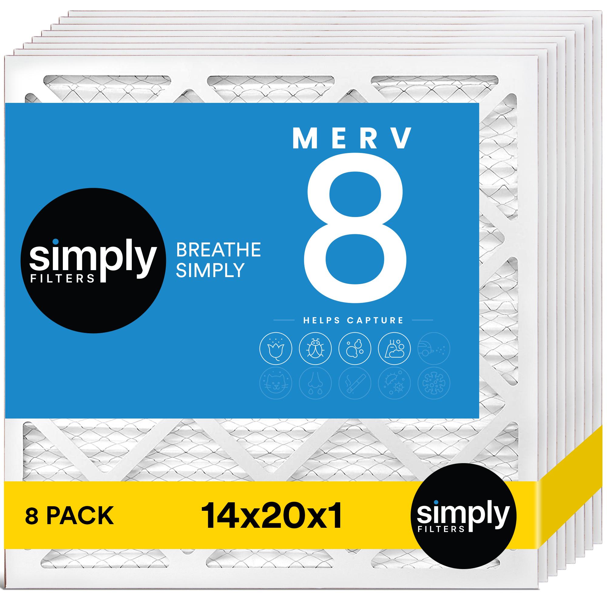Simply Filters 14x20x1 MERV 8, MPR 600, AC Furnace HVAC Air Filter - Picture 33 of 56