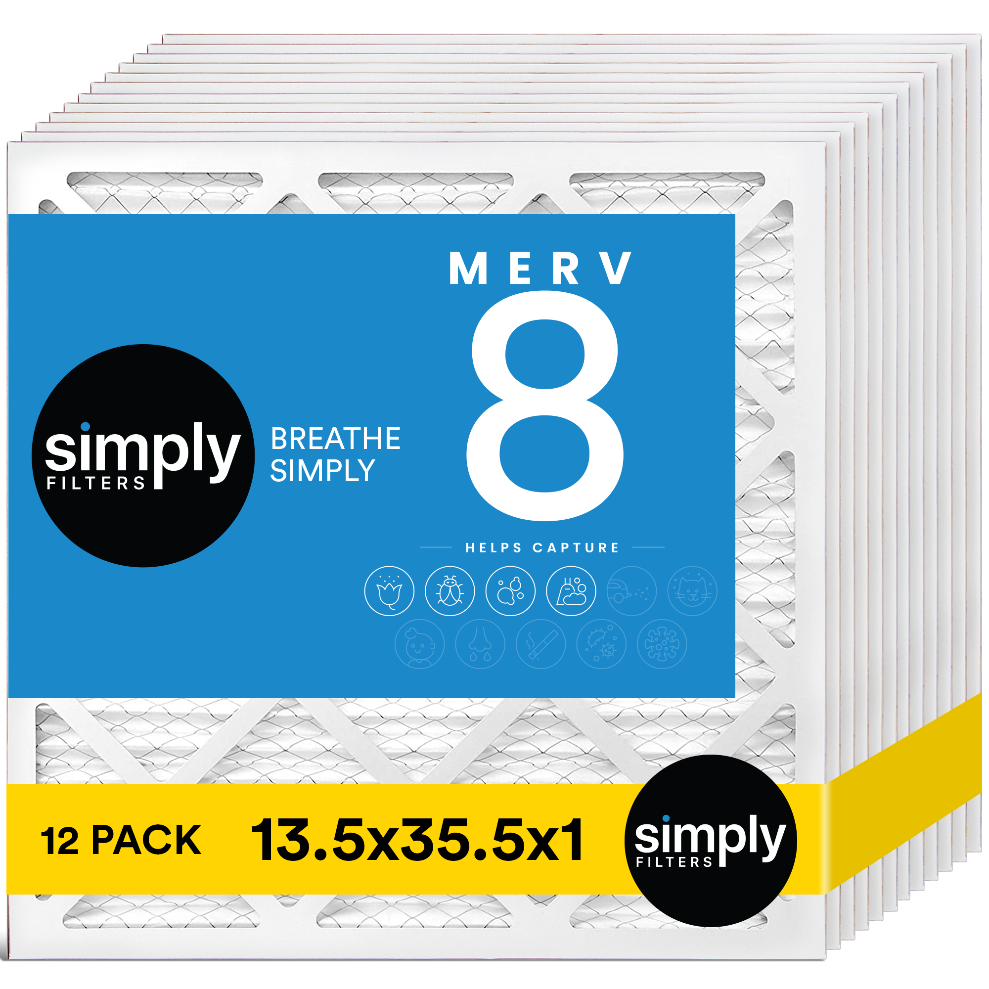 Simply Filters 13.5x35.5x1 MERV 8, MPR 600, AC Furnace HVAC Air Filter - Picture 41 of 56