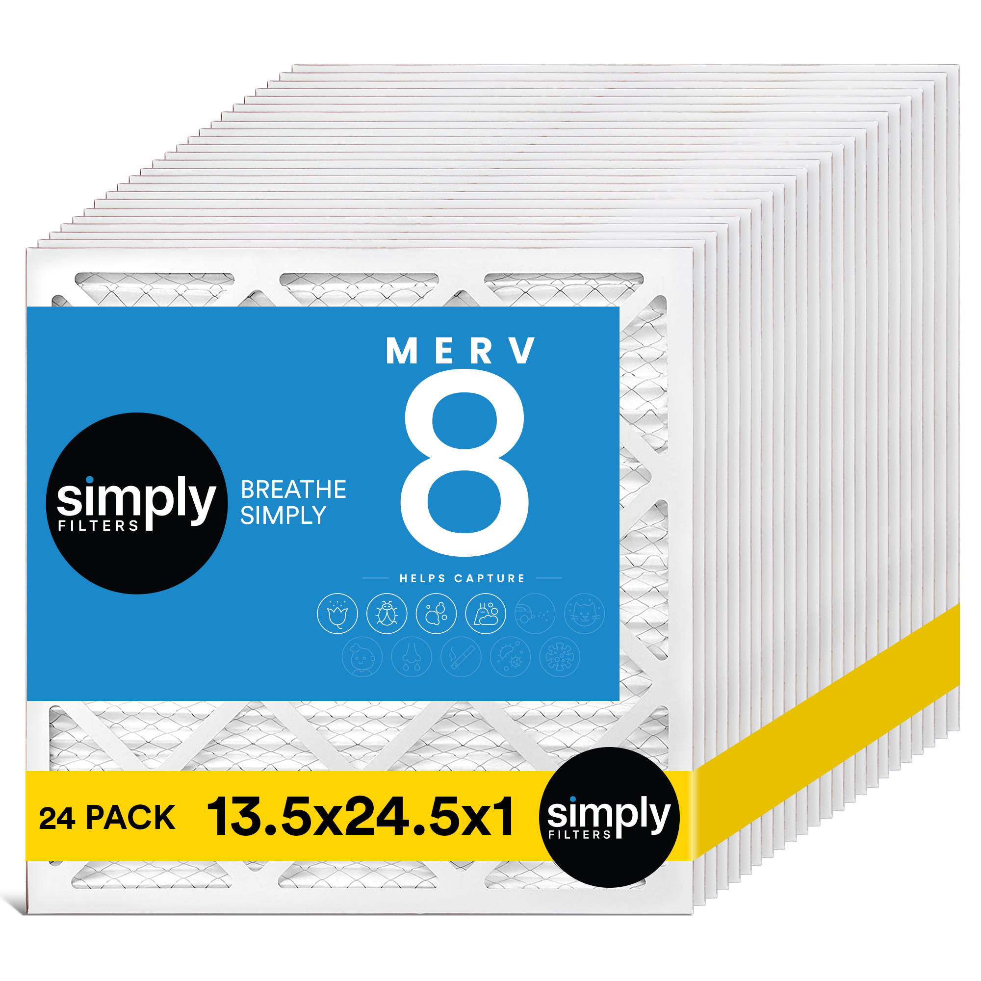 Simply Filters 13.5x24.5x1 MERV 8, MPR 600, AC Furnace HVAC Air Filter - Picture 49 of 56