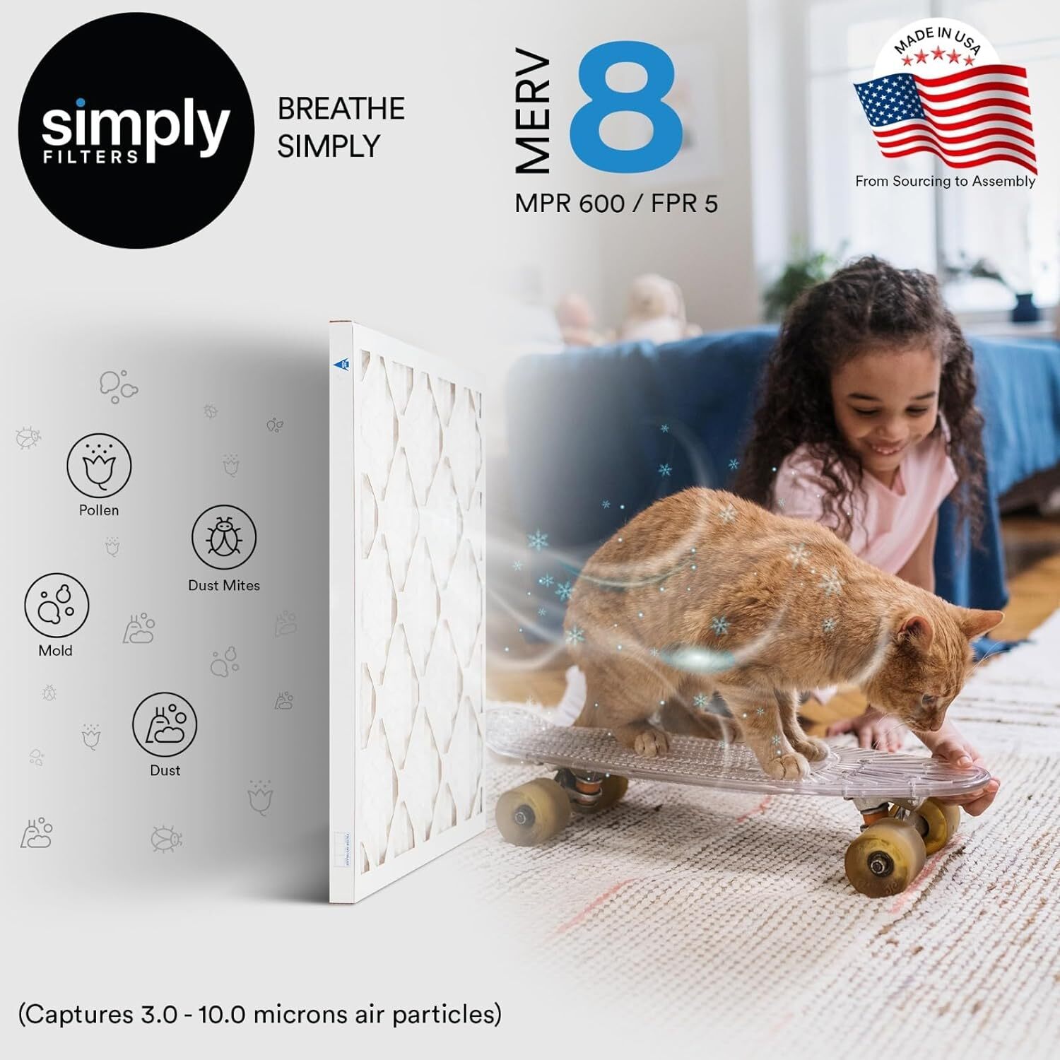 Simply Filters 13.5x24.5x1 MERV 8, MPR 600, AC Furnace HVAC Air Filter - Picture 51 of 56