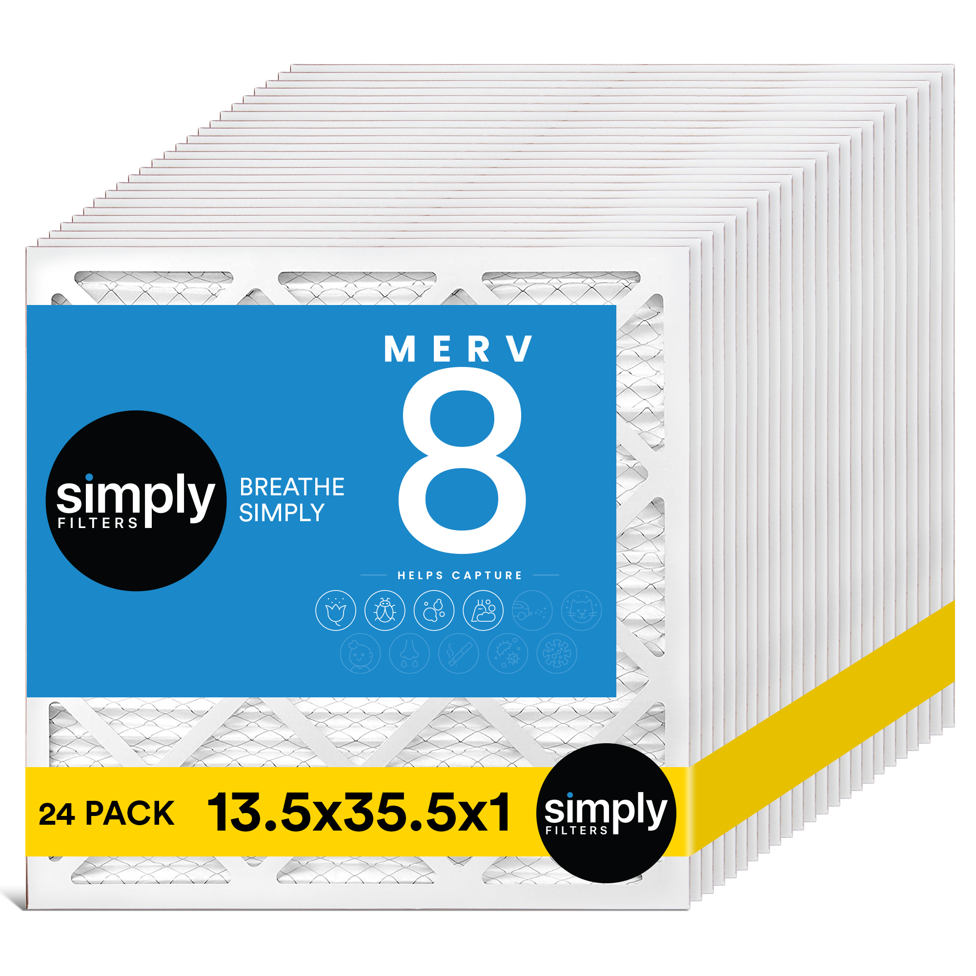 Simply Filters 13.5x35.5x1 MERV 8, MPR 600, AC Furnace HVAC Air Filter - Picture 49 of 56