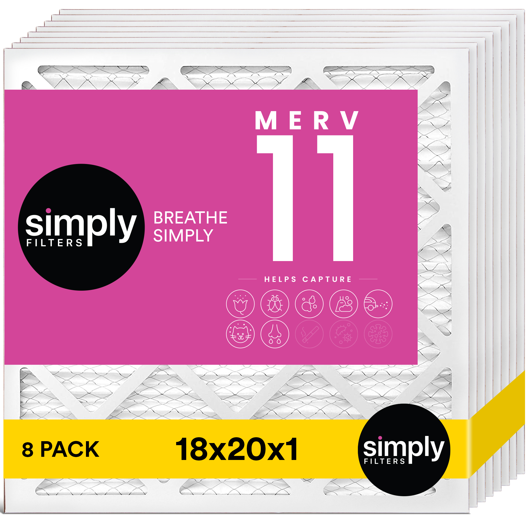 Simply Filters 18x20x1 MERV 11, MPR 1000, AC Furnace HVAC Air Filter - Foto 33 di 56