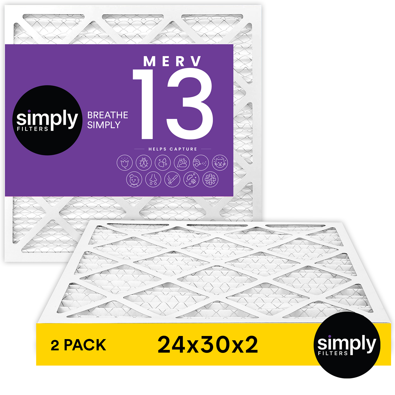 24x30x2 Merv 13, Mpr 1500, Ac Furnace Hvac Air Filter
