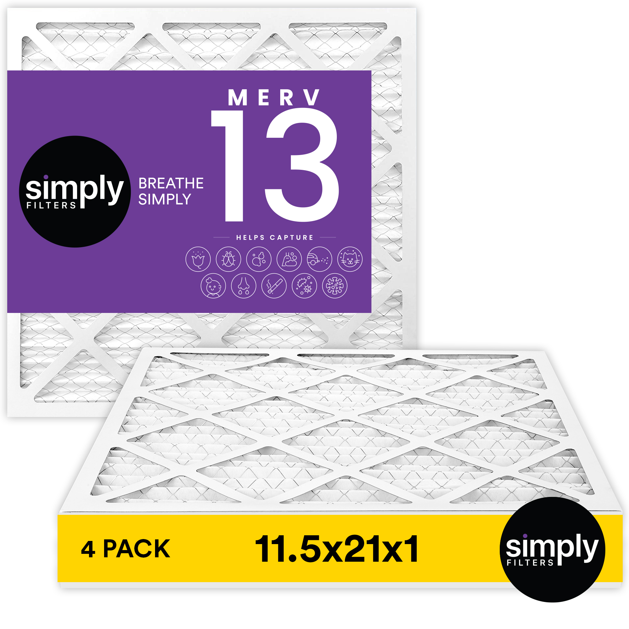 Simply Filters 11.5x21x1 MERV 13, MPR 1500, AC Furnace HVAC Air Filter - Picture 17 of 56