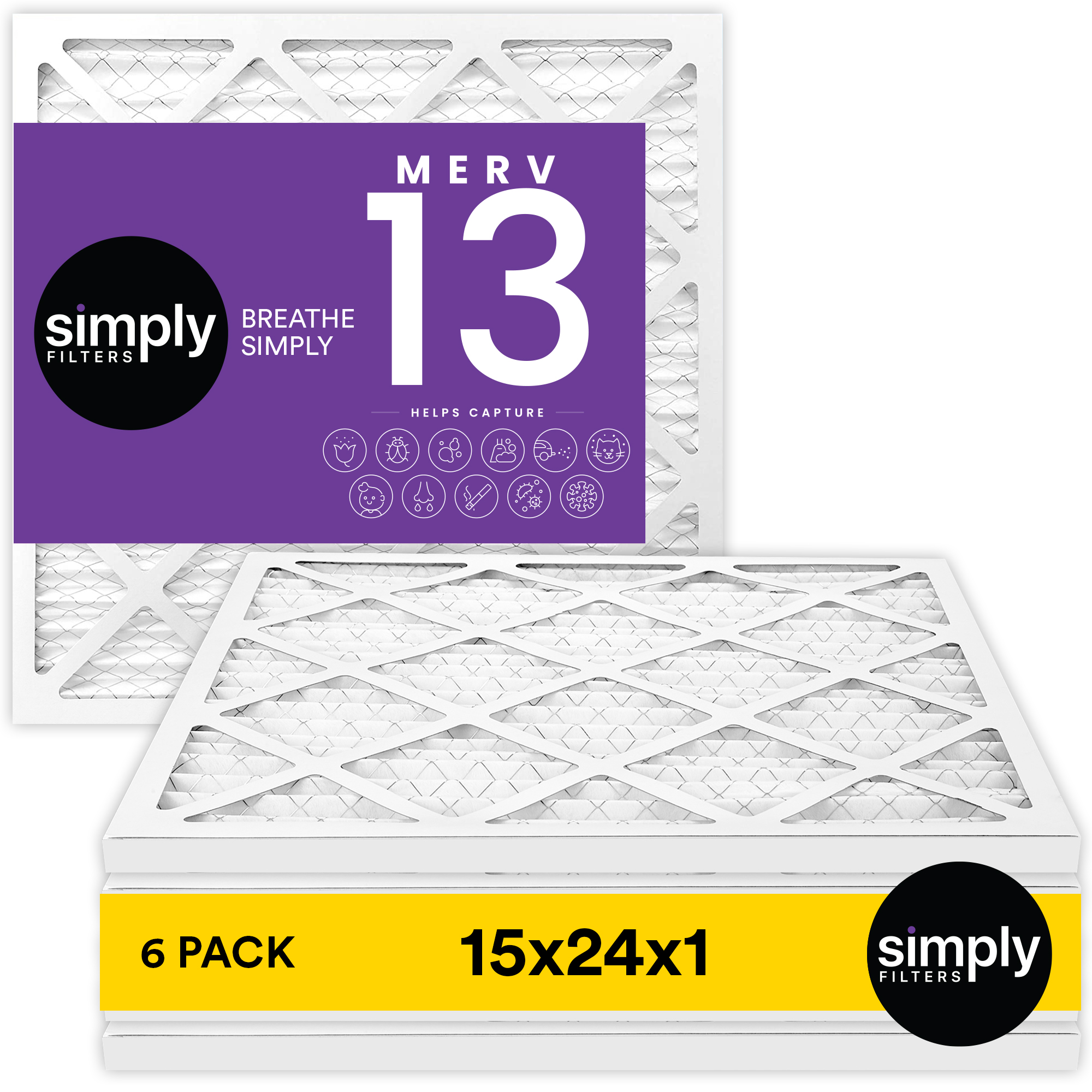 Simply Filters 15x24x1 MERV 13, MPR 1500, AC Ofen HVAC Luftfilter - Bild 25 von 56