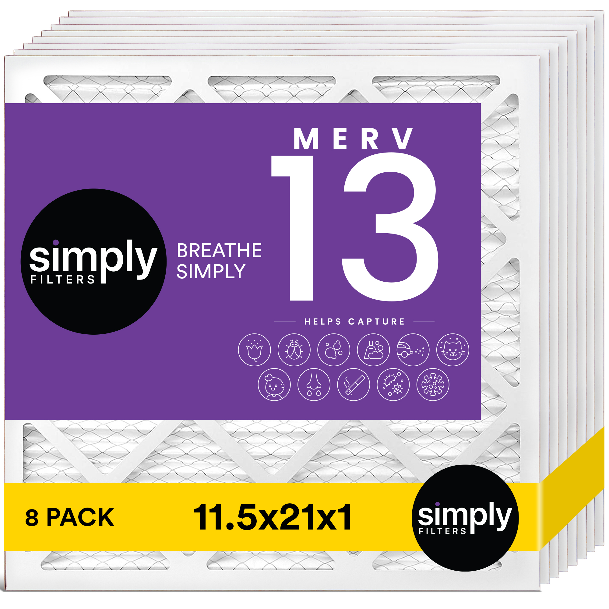 Simply Filters 11.5x21x1 MERV 13, MPR 1500, AC Furnace HVAC Air Filter - Picture 33 of 56