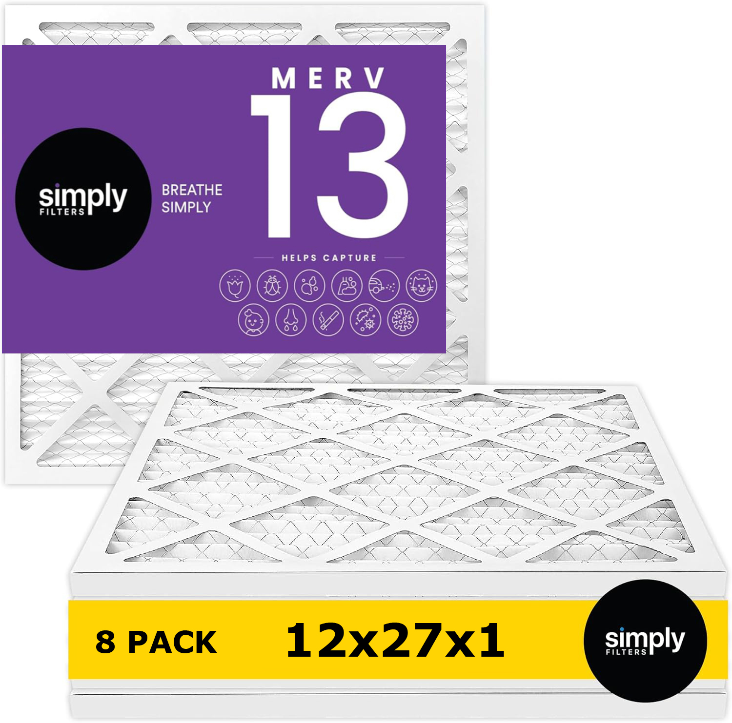 Simply Filters 12x27x1 MERV 13, MPR 1500, AC Furnace HVAC Air Filter - Picture 33 of 56