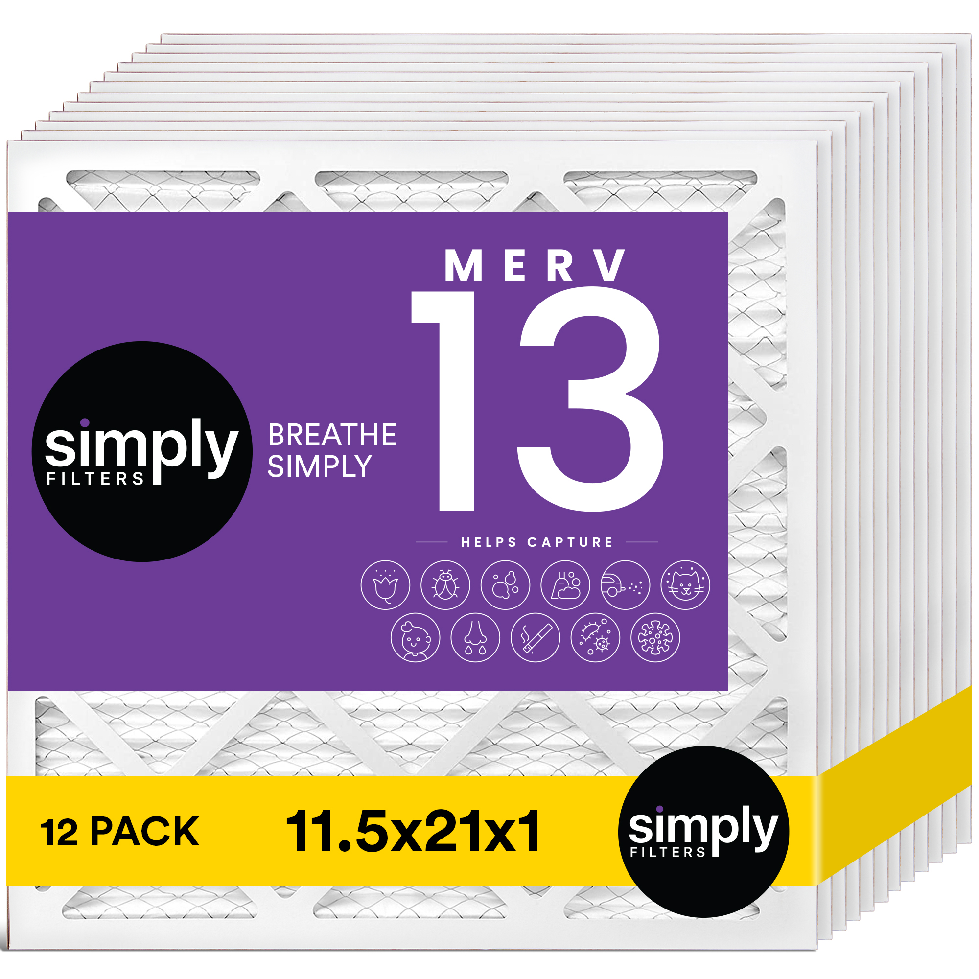 Simply Filters 11.5x21x1 MERV 13, MPR 1500, AC Furnace HVAC Air Filter - Picture 41 of 56