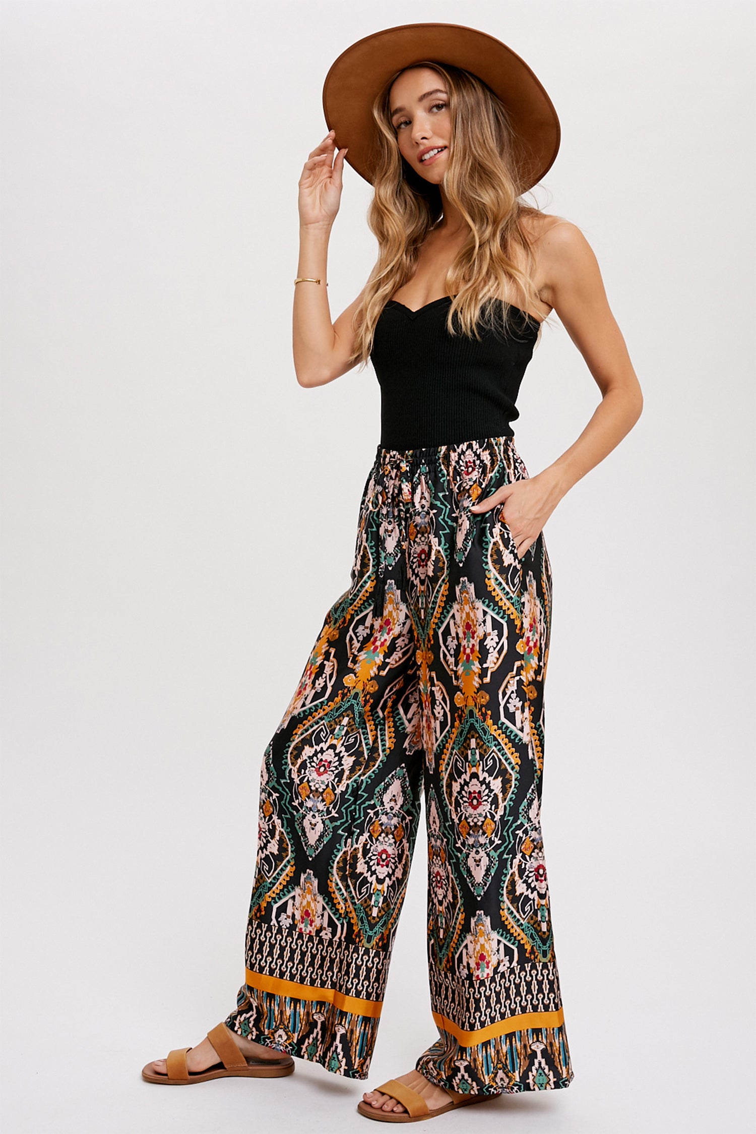 Bohemian Wide Leg Palazzo Pants - Picture 13 of 15