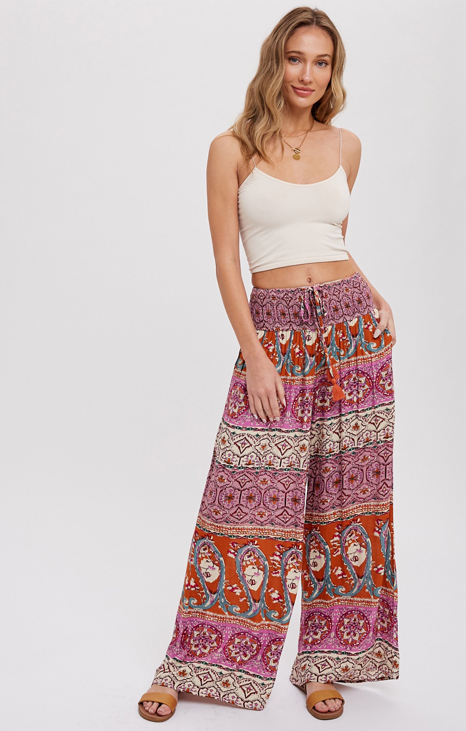 Bohemian Wide Leg Palazzo Pants - Picture 15 of 15
