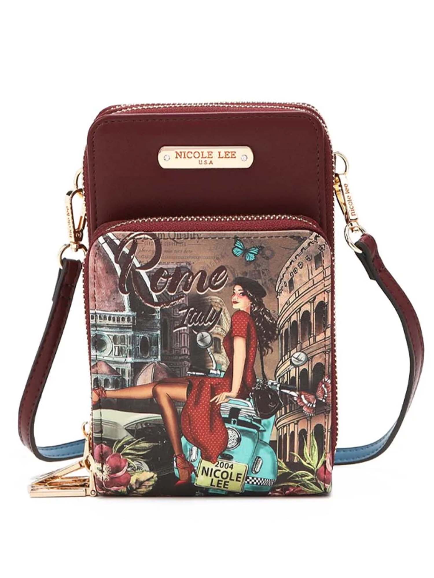 Nicole Lee Multi Zip Phone Case Crossbody Wallet - Picture 10 of 11