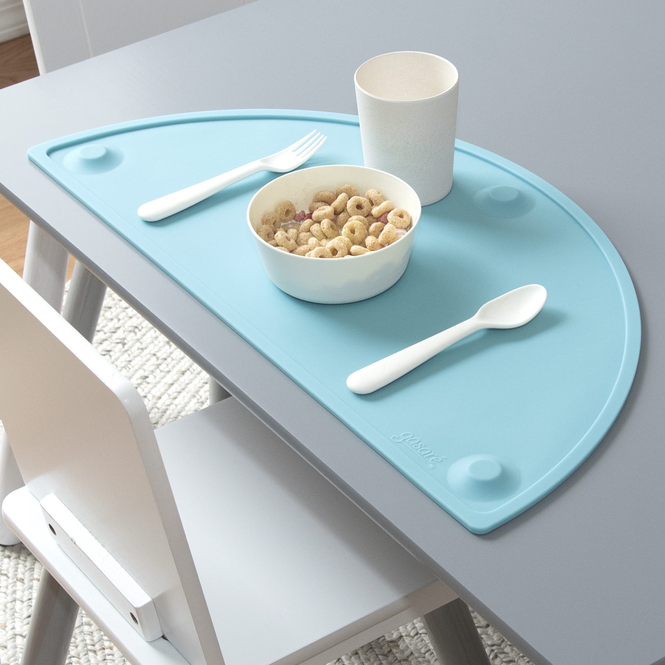 GASARÉ, 20 x 11 Inches, Silicone Placemats for Kids, Suction Cups, Raised Edges - Picture 9 of 73