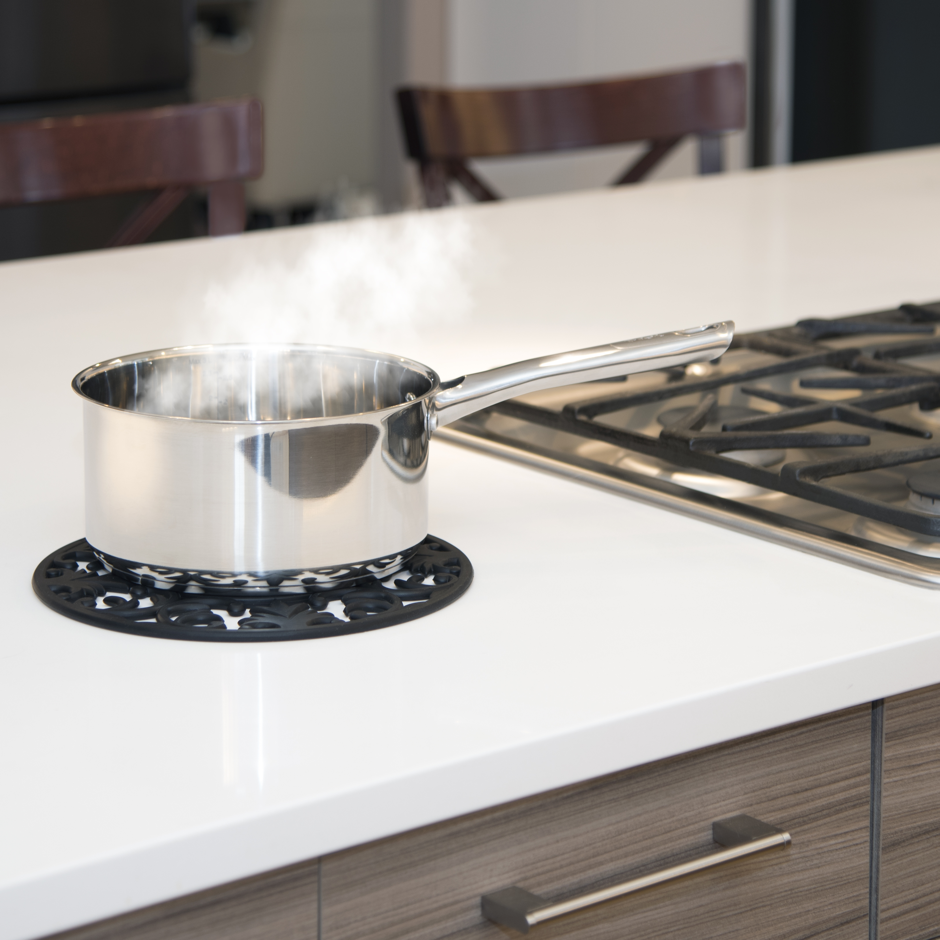 GASARÉ, Large, Thick, 10" Silicone Trivets for Hot Dishes, 10 x ¼ Inches, 3 Pack