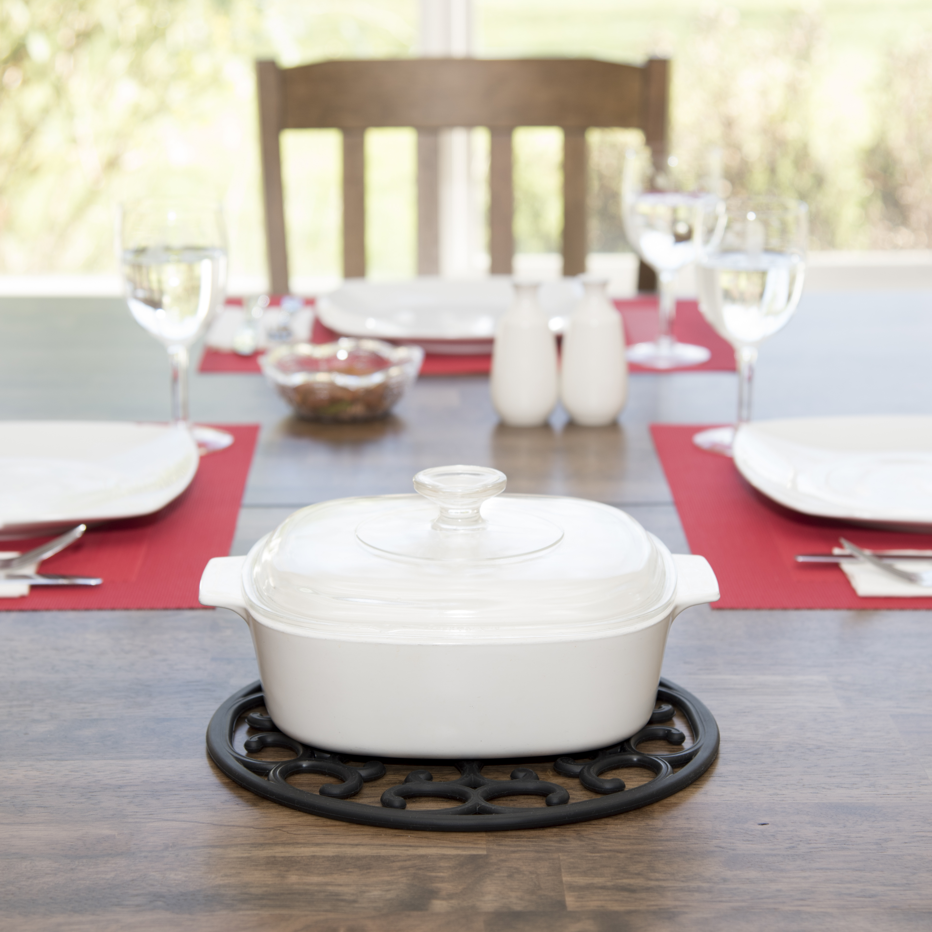 GASARÉ, Large, Thick, 10" Silicone Trivets for Hot Dishes, 10 x ¼ Inches, 3 Pack