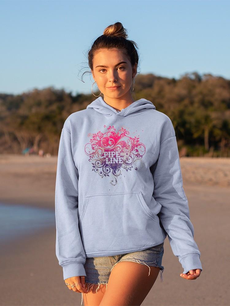 Pipeline Waveflower Floral Graphic Design - Women's Hoodie - Picture 12 of 13