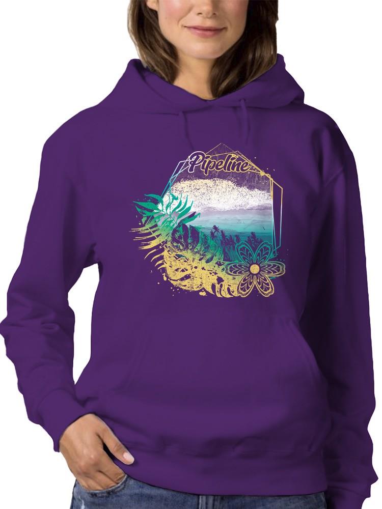 Pipeline Waveflower Beach Scene Graphic - Women's Hoodie - Picture 8 of 13