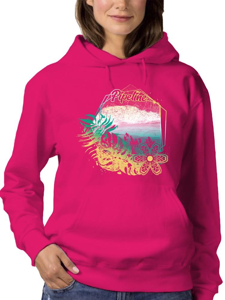 Pipeline Waveflower Beach Scene Graphic - Women's Hoodie - Picture 11 of 13