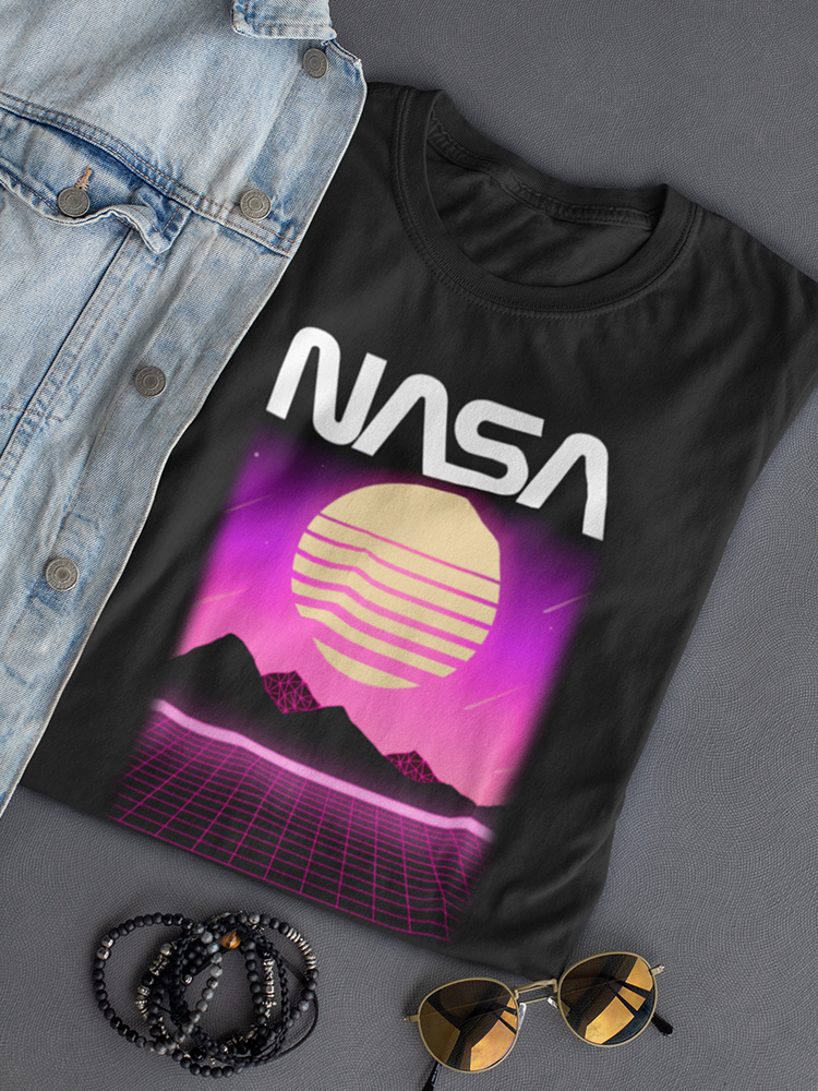 Offiziell lizenziertes NASA Geometric Sunset - Damen T-Shirt - Bild 6 von 7