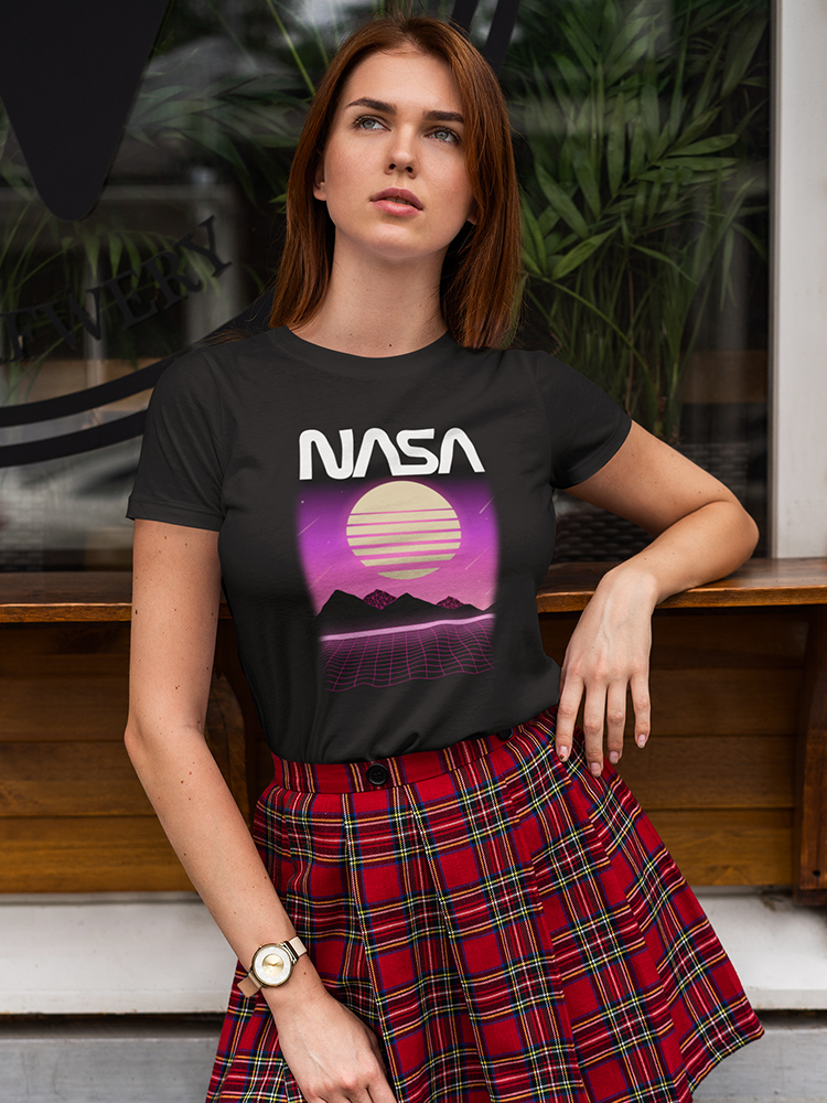 Offiziell lizenziertes NASA Geometric Sunset - Damen T-Shirt - Bild 5 von 7