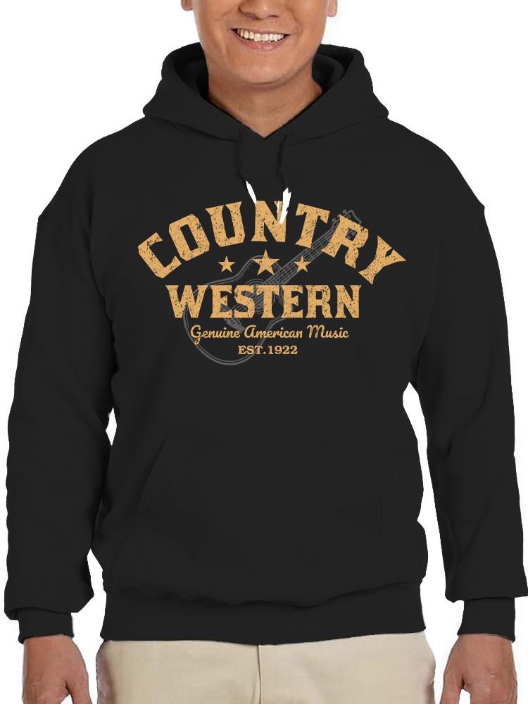 Country Western Music Hoodie Men's Black - Picture 3 of 5