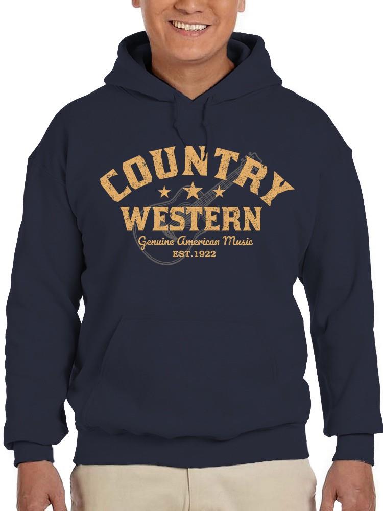 Country Western Music Hoodie Men's Navy - Picture 3 of 5