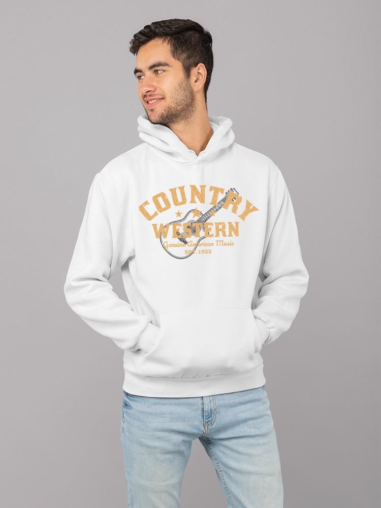 Country Western Music Hoodie Men's White - Picture 4 of 5