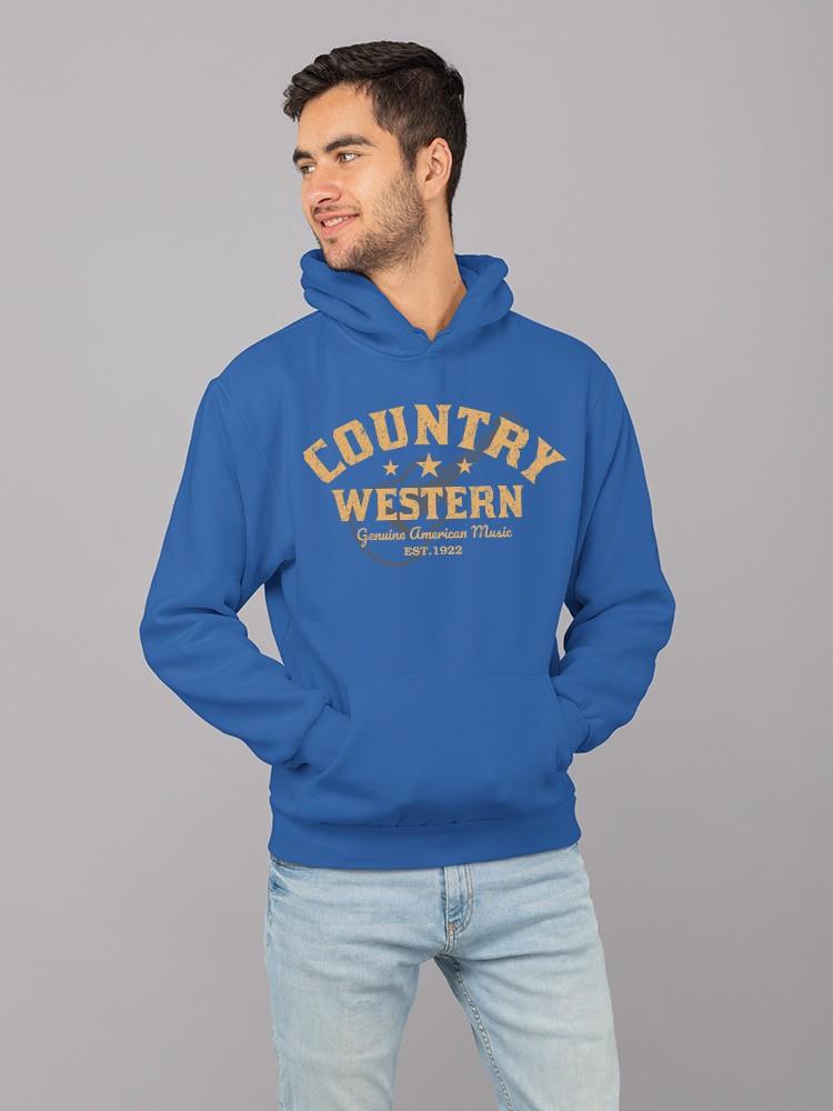 Country Western Musik Hoodie Herren Royal - Bild 4 von 5